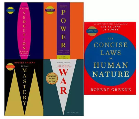 Robert Greene 5-Book Set (CONCISE EDITIONS) – Exact Copy Set | 48 Laws of Power, Art of Seduction, Mastery & More